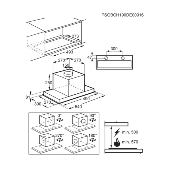 Electrolux LFG716W szekrény aláépíthető konyhai elszívó 54cm széles