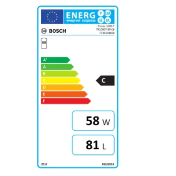 Bosch TR1000T 80 CB Indirekt elektromos vízmelegítő, 80L, 2000 W, automatikus hőmérséklet szabályzás, balos csatlakozással 46/44/78 cm