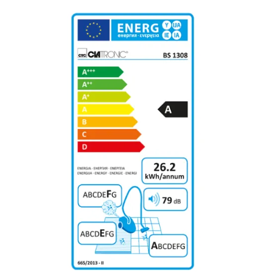 Clatronic BS 1308 P ECO Cyclon porzsák nélküli porszívó kék BS1308P