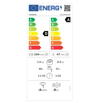 Gorenje WD2A854ADS mosó-szárítógép, 8/5 kg, inverter motor, 60x54x85 cm 