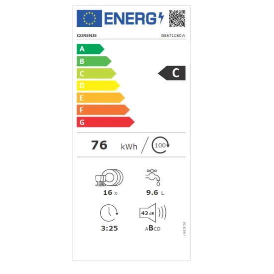 Gorenje GS671C60W mosogatógép 16 terítékes 