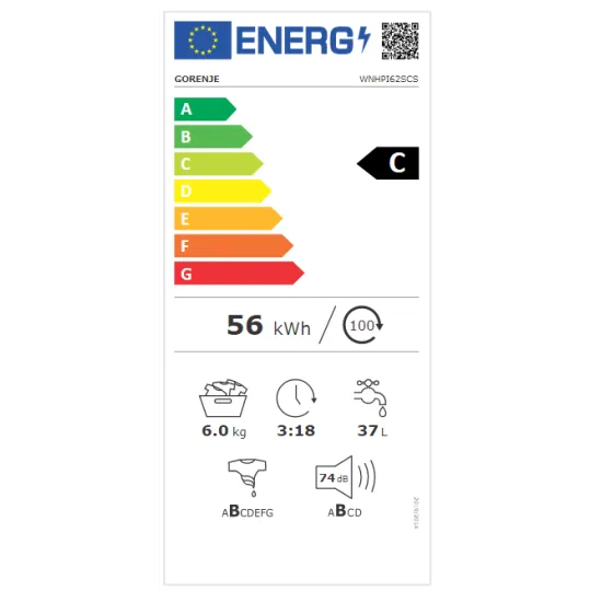 Gorenje WNHPI62SCS elöltöltős keskeny automata mosógép, inverteres motor 59.5x45x84,5 cm