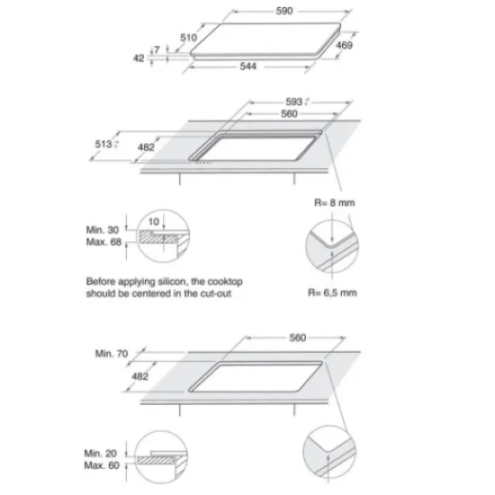 Whirlpool GOWL 628/NB EE beépíthető gázfőzőlap