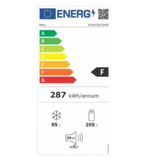 Beko RCSA-330K30 WN alulfagyasztós kombinált hűtőszekrény RCSA330K30WN