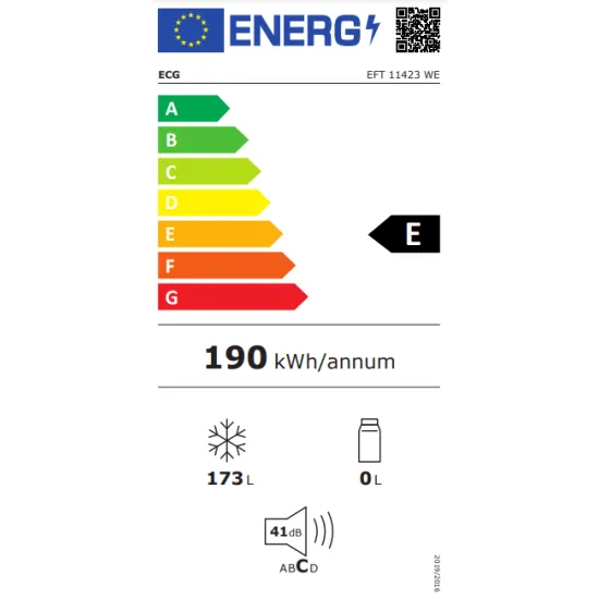 ECG EFT-11423 WE fagyasztószekrény, 143 × 55 × 55 cm, 173L,4 extra nagy és 1 kisebb fiókkal 