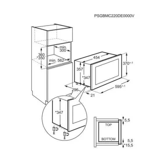 Electrolux KMFE172TEX beépíthető mikrohullámú sütő, 17L, fekete, 800W 