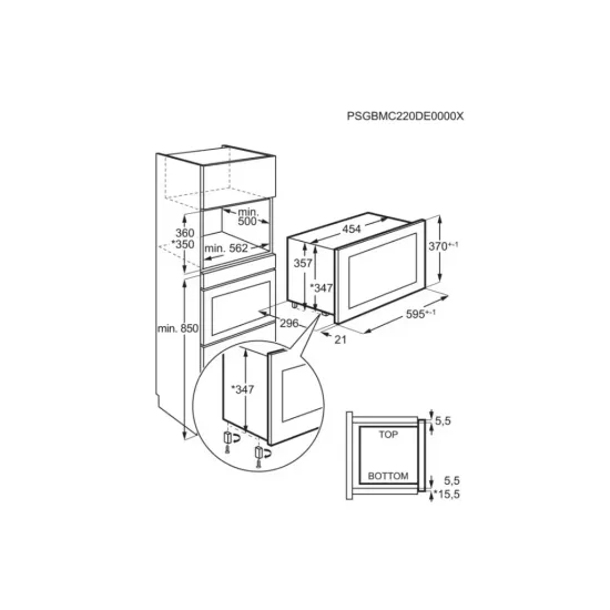 Electrolux KMFE172TEX beépíthető mikrohullámú sütő, 17L, fekete, 800W 