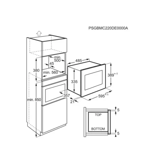 Electrolux LMS4253TMK beépíthető mikrohullámú sütő, grill funkcióval, 25L  