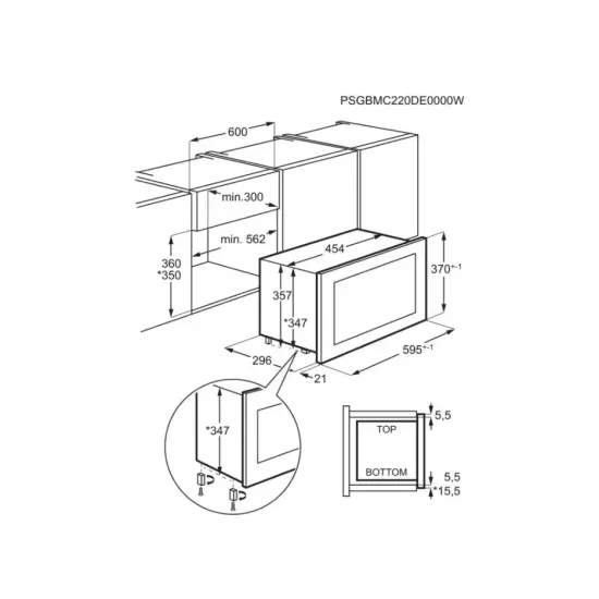Electrolux KMFE172TEX beépíthető mikrohullámú sütő, 17L, fekete, 800W 