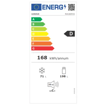 Gorenje RK418DPW4 alulfagyasztós kombinált hűtőszekrény, 198/71L, 180x55x58cm