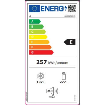 LG GBB62PZJMN NO Frost kombinált hűtő, DoorCooling⁺™ technológia, 595 x 2030 x 682 mm