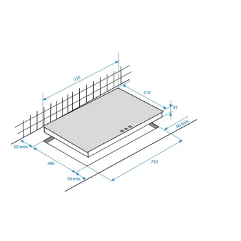 Beko HIC85502TX beépíthető vitro kerámia főzőlap 77cm széles