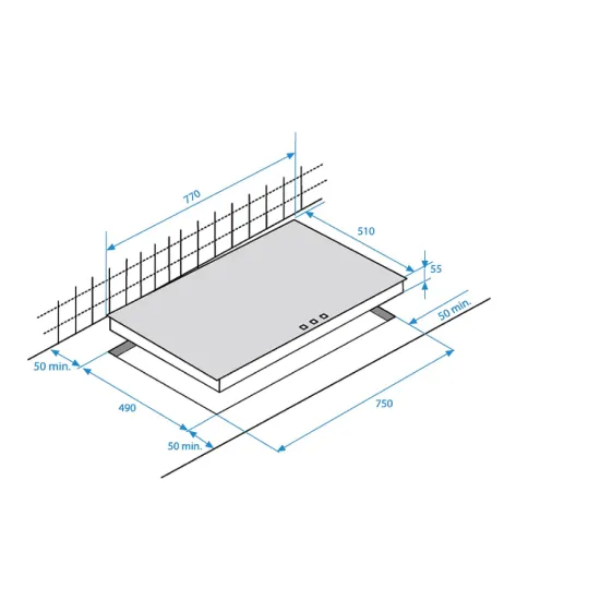 Beko HIC85502TX beépíthető vitro kerámia főzőlap 77cm széles