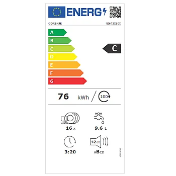 Gorenje GI673C60X WIFI, TotalDry beépíthető kezelőpaneles mosogatógép 60cm, inverter motor, 16 teríték, 3 kosár 