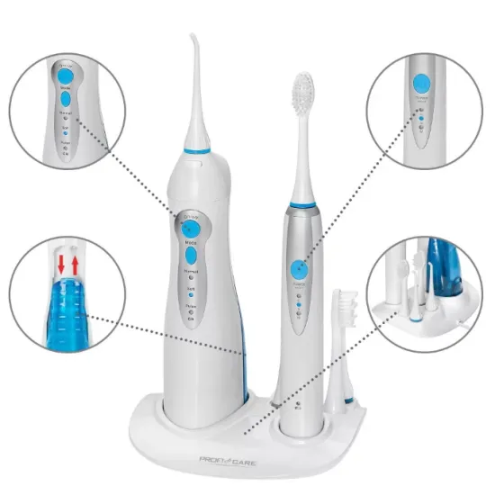 ProfiCare PC-DC 3031 fehér fogtisztító szett kék LED-ekkel