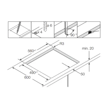 Samsung CTR164NC01/XEO beépíthető kerámialap, 5.5x50.5x57.5 cm, fekete 
