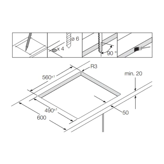 Samsung CTR164NC01/XEO beépíthető kerámialap, 5.5x50.5x57.5 cm, fekete 