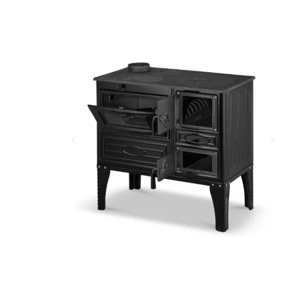 Hunor 304-U BALOS öntvény fekete sparhelt 9kW,öntöttvas tűztér és fedlap 