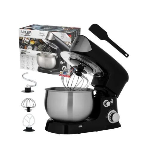 Adler AD4226B fekete konyhai robotgép, 1200 W, 3L rozsdamentes tál