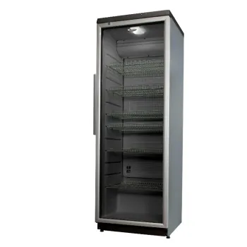 Whirlpool ADN 203/1-S szürke üvegajtós hűtőszekrény aluminium ajtókerettel, 60x60x173 cm, 320 liter