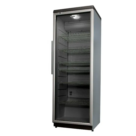 Whirlpool ADN 203/1-S szürke üvegajtós hűtőszekrény aluminium ajtókerettel, 60x60x173 cm, 320 liter