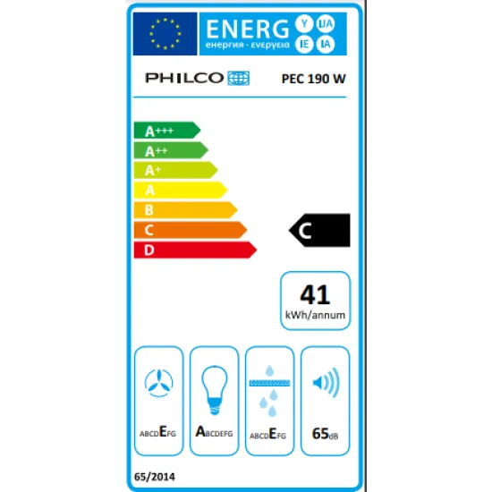 Philco PEC190 W konyhai fehér elszívó 60cm széles