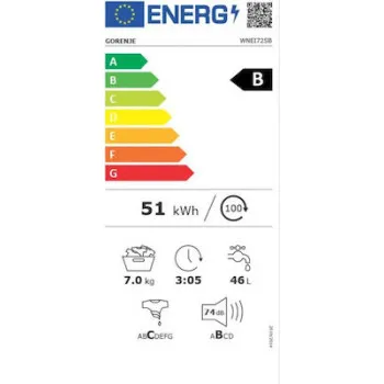Gorenje WNEI72SB elöltöltős keskeny mosógép inverter motor 7kg, 60x46.5x85 cm 