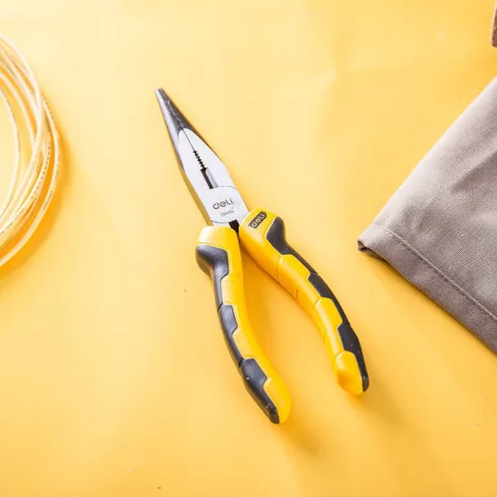 Deli Tools EDL2108 hosszúcsőrű fogó 20cm (sárga) 