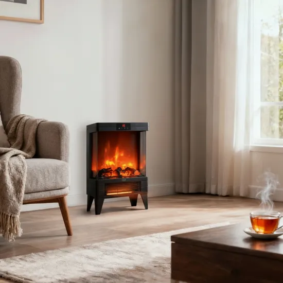 Adler AD7755 elekromos kandalló, 3D lánghatás, 1000/2000W, fekete szín 