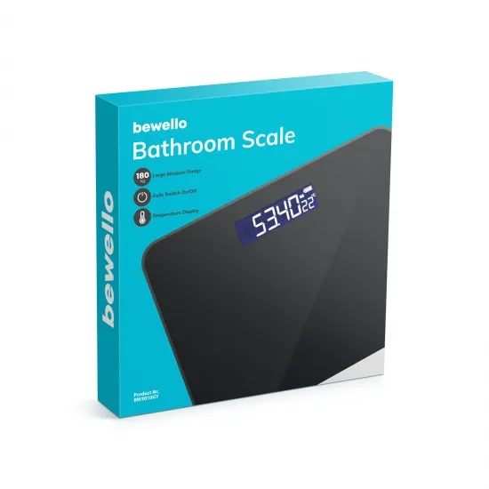 Bewello BW3010GY Személymérleg  180 kg  elemes fekete / szürke
