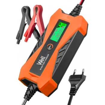 Well Autós akkumulátor töltő- 230V - 2A/4A automata, CHAR-CAR-4612-WL