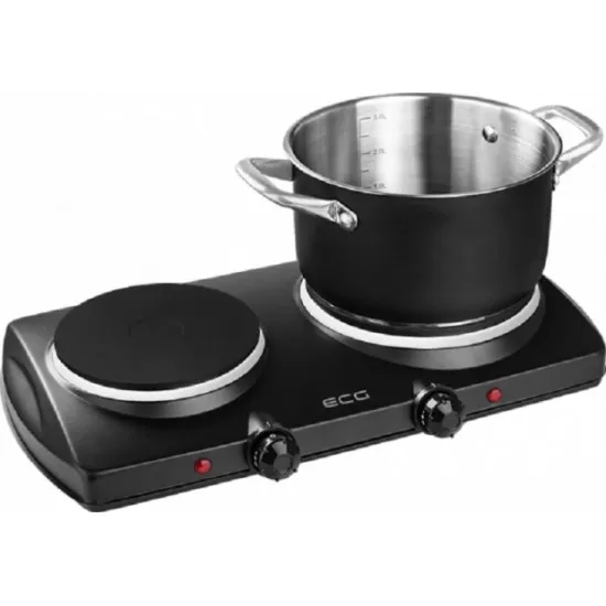ECG EV2512 Black dupla elektromos főzőlap fekete, rezsó