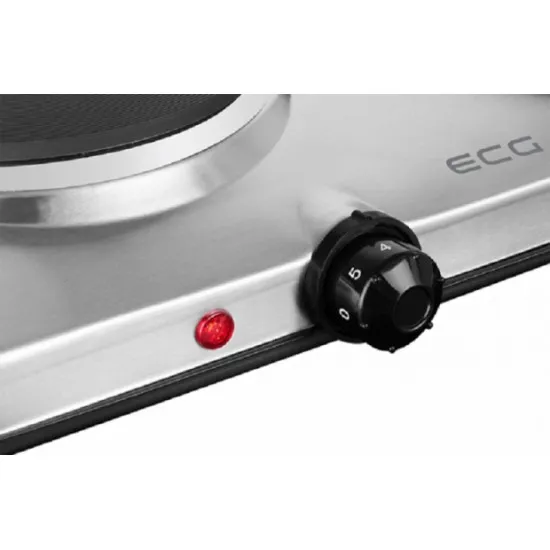 ECG EV2512 S rozsdamentes dupla elektromos főzőlap INOX, rezsó
