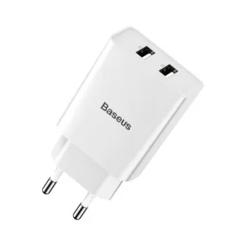 Baseus CCFS-R02 fali töltő 2x USB 2.1A, 10,5 W, fehér