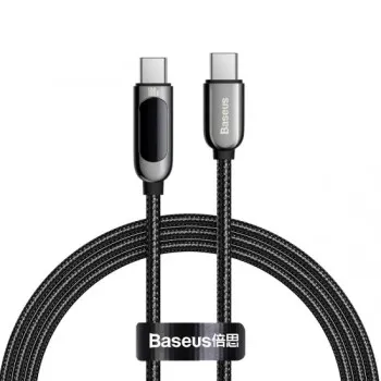 Baseus CATSK-B01 adatátviteli kábel, USB töltő - Type-C / Type-C, 1m, 100W (20V/5A), LED jelző,