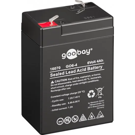 Goobay 16070 tölthető akkumulátor, 6V, 4000 mAh