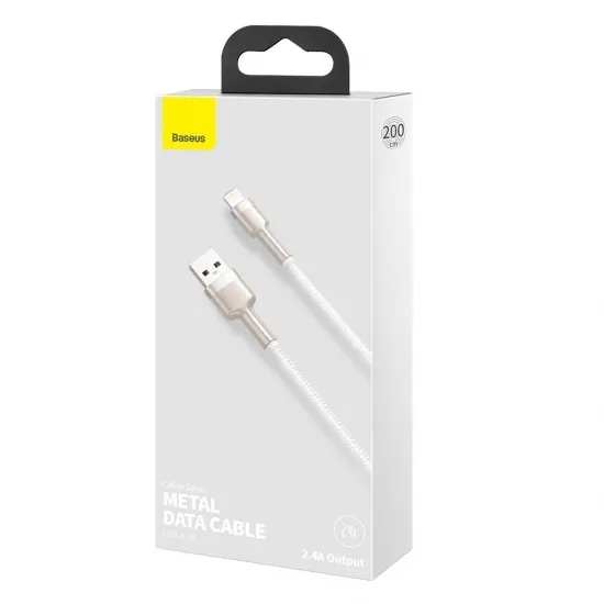 Baseus CALJK-B02 Cafule USB / Lightning kábel 2.4A 2m, fehér