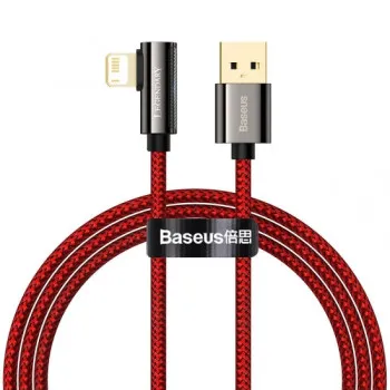 Baseus CACS000009 Legend 90 fokban döntött USB - Lightning kábel 2.4A 1m piros