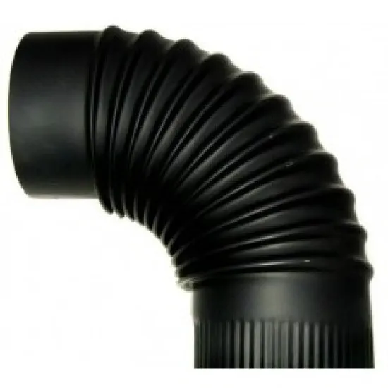 Könyökcső 120mm fekete 0,5mm 90°