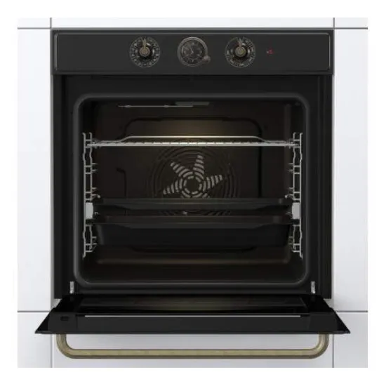 Gorenje BOS67372CLB beépíthető fekete rusztikus sütő ExtraSteam gőzfunkcióval, 59.5x56.4x59.5 cm