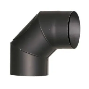 Füstcső könyök 180mm/90°, 1,5mm vastag tisztítónyílással