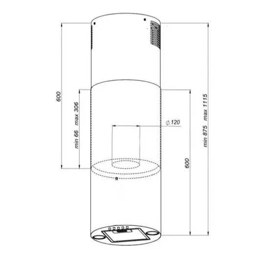 MPM MPM-31-OTW-02 konyhai szigetelszívó fekete MPM31OTW02