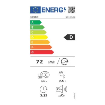 Gorenje GI561D10S beépíthető kezelőpaneles mosogatógép 11 teríték 3 kosár
