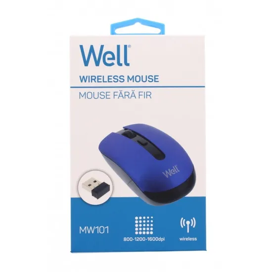 Well MOUSE-WLESS-MW101BE-WL, Vezeték nélküli Optikai egér