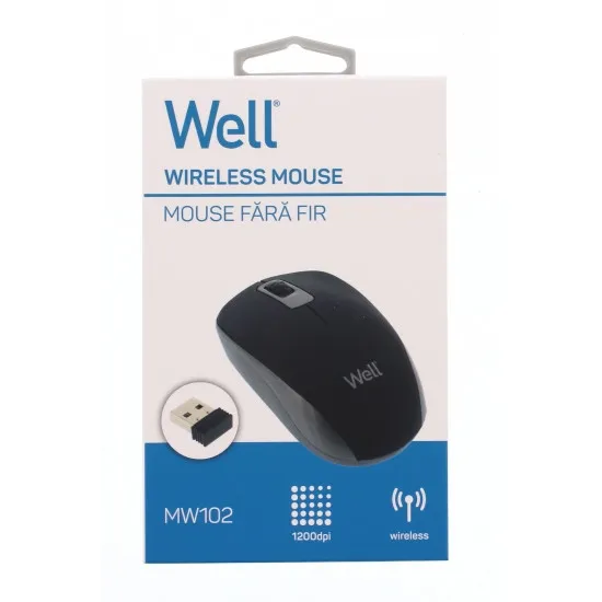 Well MOUSE-WLESS-MW102GY-WL, Vezeték nélküli Optikai egér