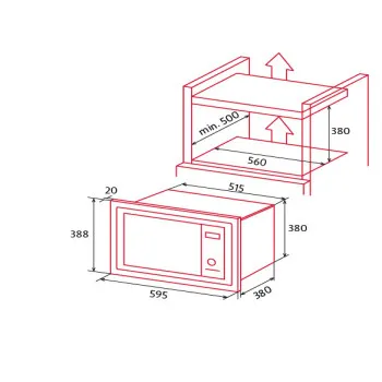 NODOR NORCHEF MW-25 DG DB beépíthető mikrosütő