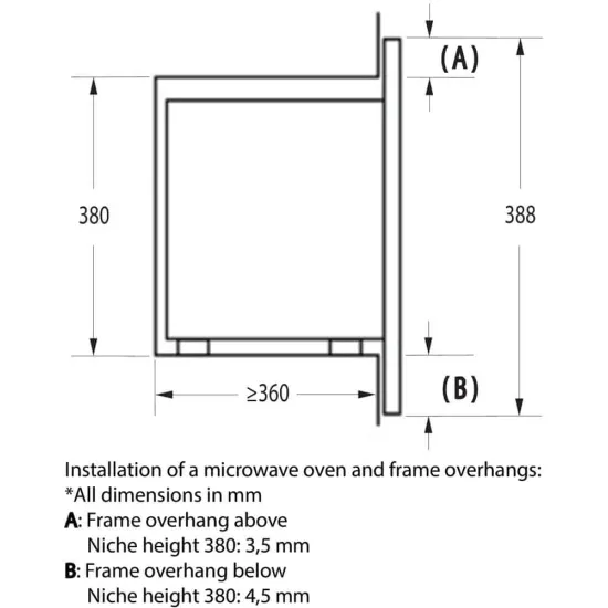Gorenje BM201AG1X beépíthető mikrosütő, 800W, 20L, 59.5x32.5x38.8 cm, inox