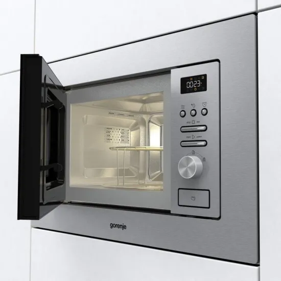 Gorenje BM201AG1X beépíthető mikrosütő, 800W, 20L, 59.5x32.5x38.8 cm, inox
