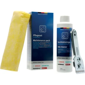 Bosch ápolókészlet üvegkerámia és indukciós főzőlapokhoz 00311900  1x 250 ml-es üvegkerámia tisztító, 1x fémkaparó 1x tisztítókendő