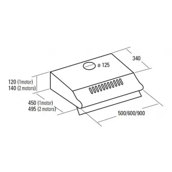 Cata P-3060 IX/L inox konyhai elszívó